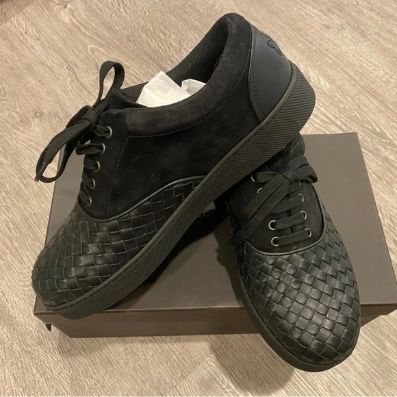 Bottega Veneta スニーカー 24cm 黒 レザー スエード Bottega Veneta スニーカー 24cm 黒 レザー スエード - メルカリ